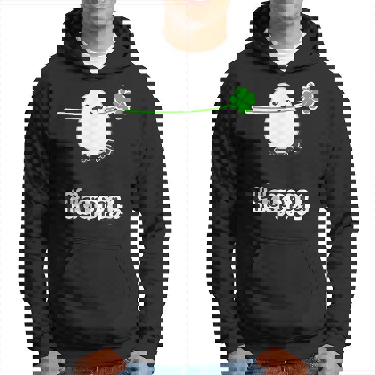 シマエナガ『四つ葉のクローバー』白い鳥【どうぶつフレンズ】動物 ゆるくて かわいい キャラクター イラスト パーカー