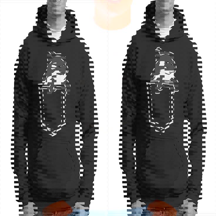 シャチポケット おもしろシャチ シャチ 海の動物 パーカー