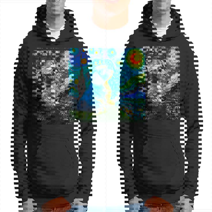 シーズー 面白いtシャツ 犬 ゴッホ 星月夜 かわいい メンズ 子供 おもしろ 服 グッズ ネタ パーカー