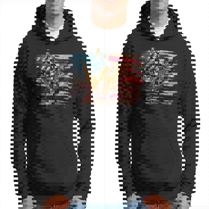 ジョージ・ワシントン ライディング A ダイナソー 面白い 4Th Of July デザイン パーカー