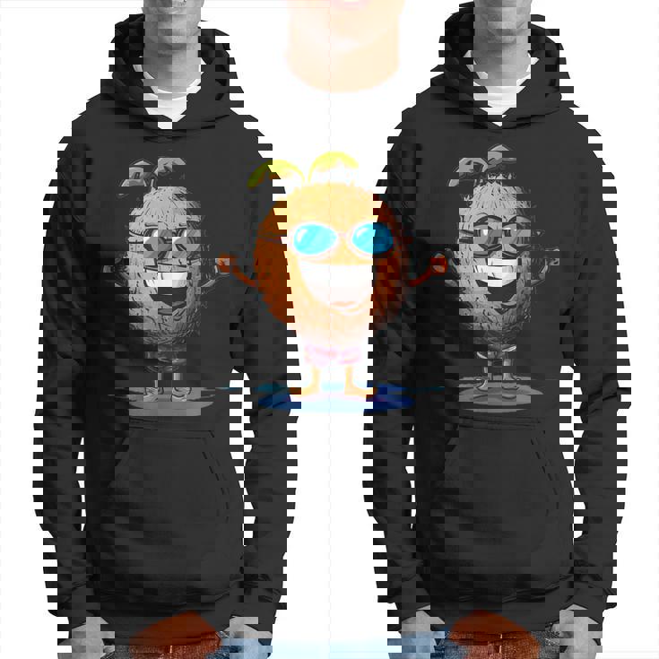 スイミングトランクとサングラスが付いた面白いココナッツ。 パーカー