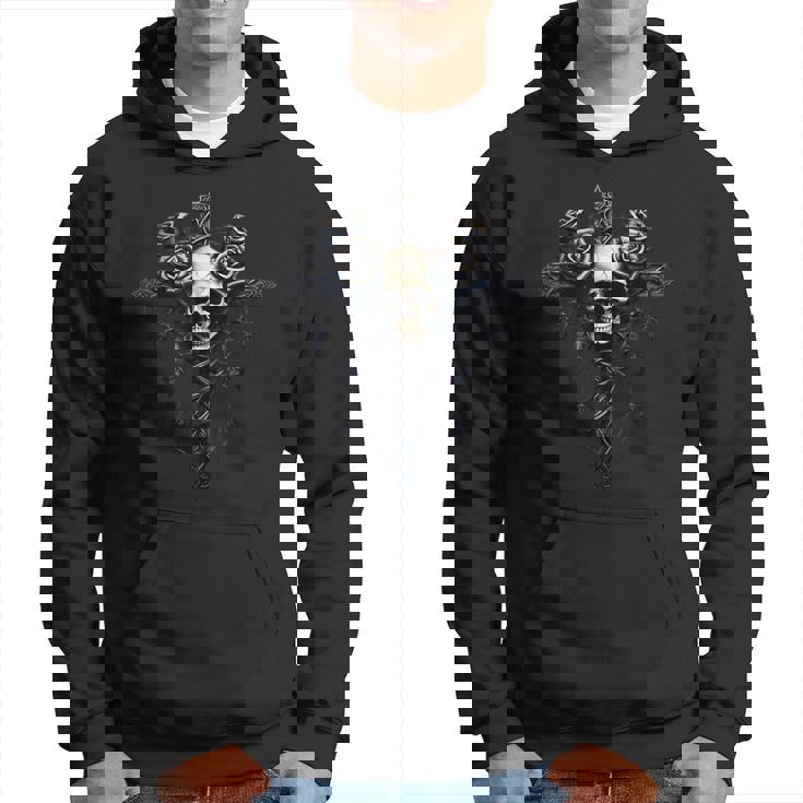 スカル ゴシック バラ 十字架 バラ つる 美的 ゴス パーカー