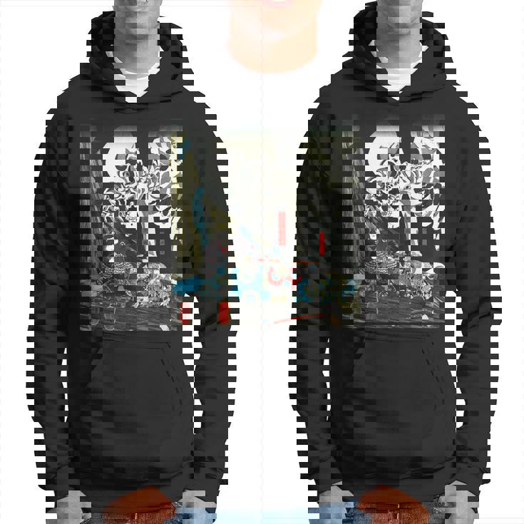 スケルトン 妖怪 歌川 国芳 日本美術 ハロウィン 相馬の古内裏 妖怪がしゃどくろと戦う大宅太郎光圀 パーカー