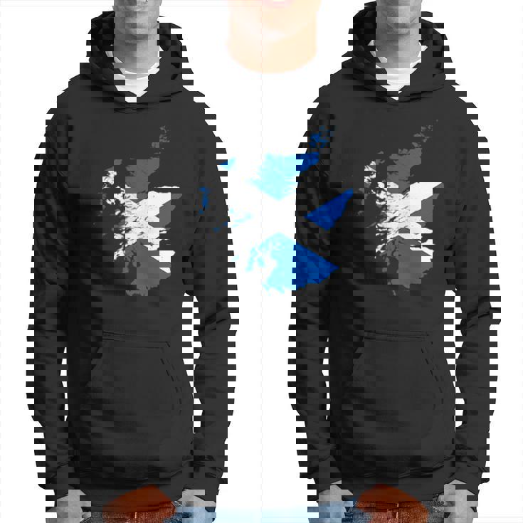 スコットランドの地図と旗の胸のロゴ スコットランドのお土産 パーカー