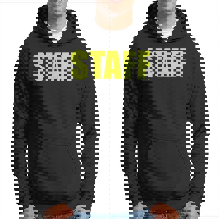 スタッフ社員 イベントスタッフ表裏 黄文字 パーカー