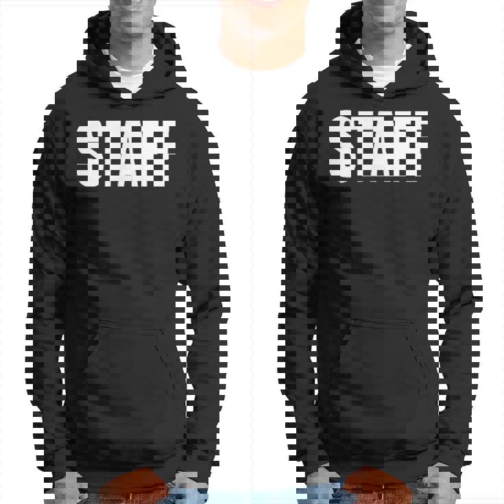 スタッフ社員 イベントスタッフ表裏プリント 白 パーカー