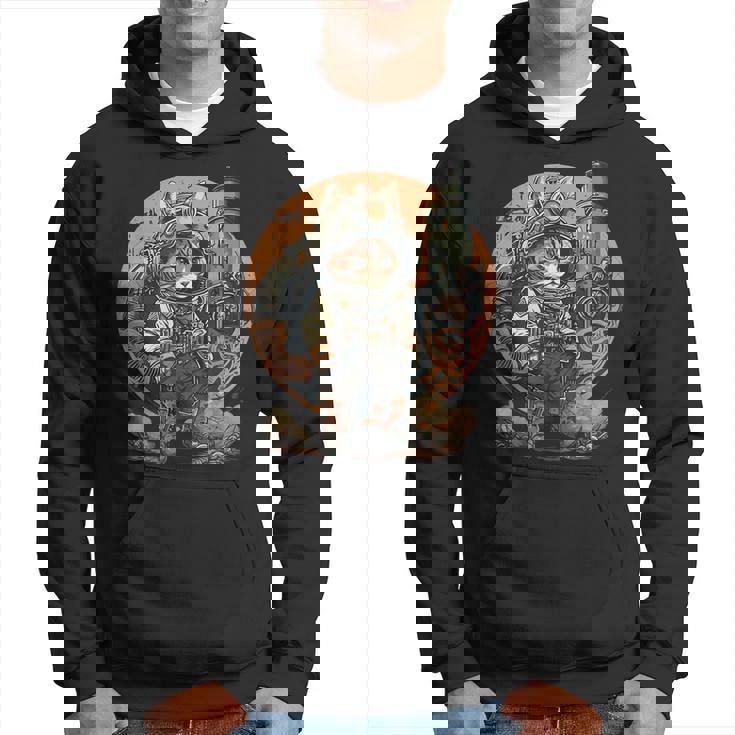 スチームパンク 猫 キティ 子猫 月 スペース スチームパンク パーカー