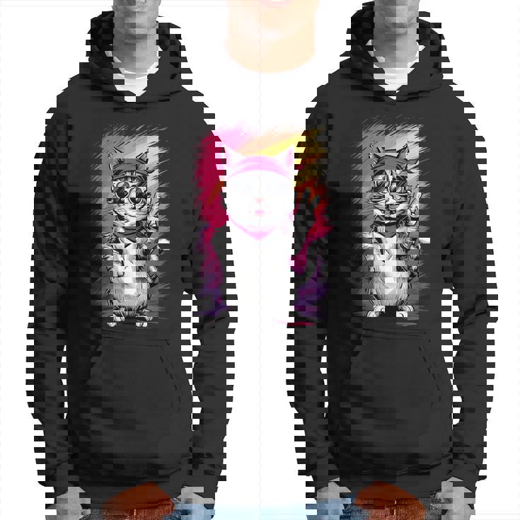 ストリートスタイル 猫 グラフィティ アート ストリートアート パーカー