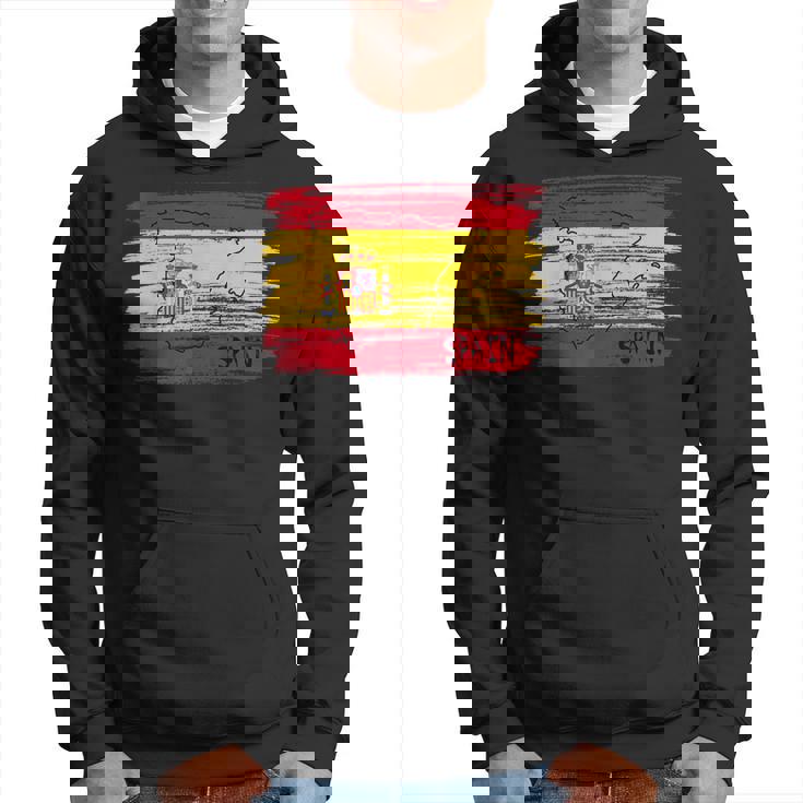 スペイン国旗の絵、スペインの地図のスケッチ。 パーカー