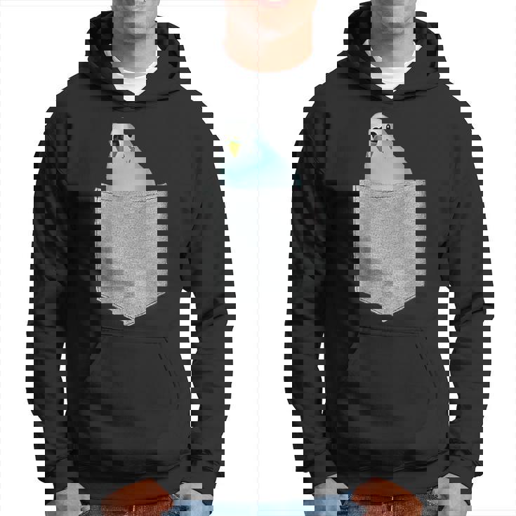 セキセイインコ ポケットから覗く 可愛いデザイン パーカー