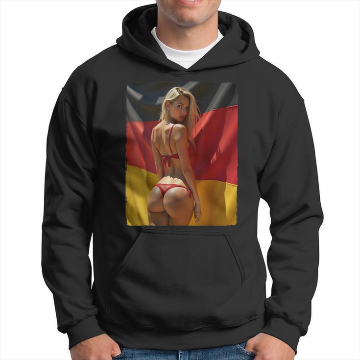 セクシーガールグラフィックtシャツ 「セクシーピンナップガール&ドイツ国旗」 パーカー