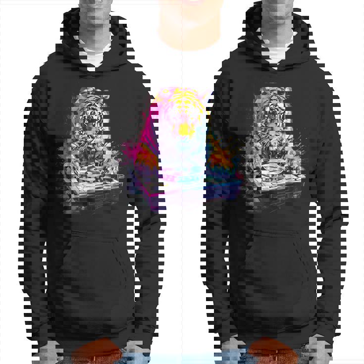 タイガーミュージック Dj ターンテーブル Dj タイガーテクノ ダンスクラブ ハウス パーカー