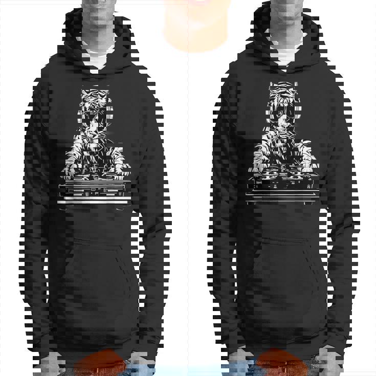 タイガーミュージック Dj テクノダンスクラブ ハウス ターンテーブル Dj タイガー パーカー