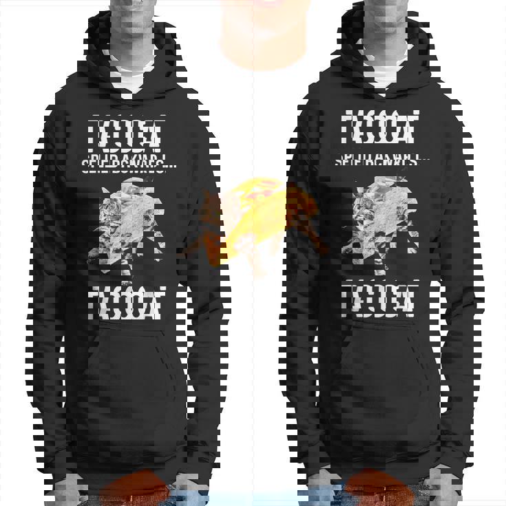 タコキャットは後ろ向きに綴られたタコキャット 愛猫とタコス パーカー