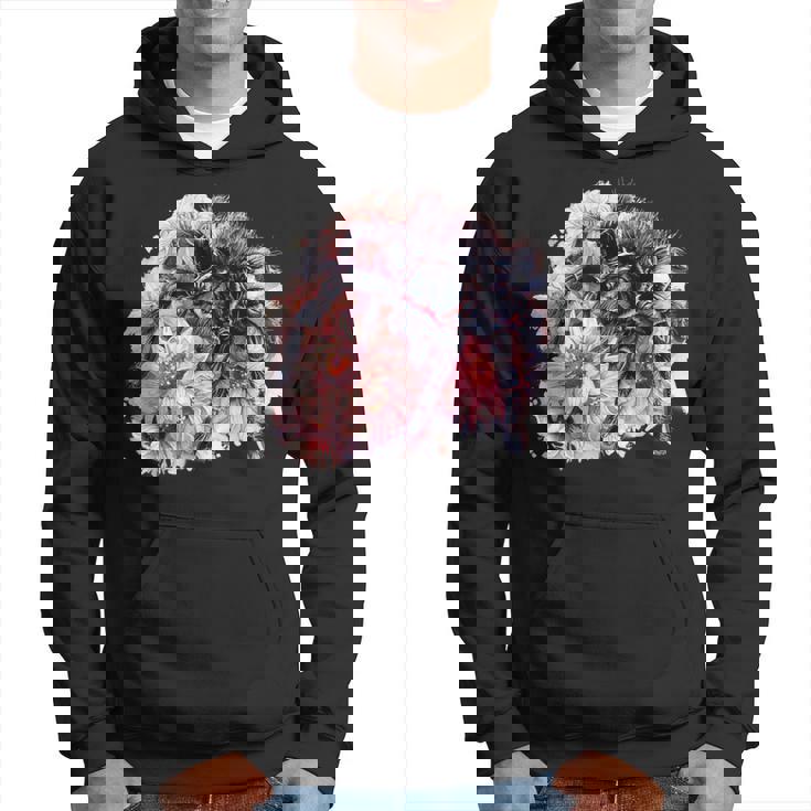 タランチュラ フローラル アートワーク アニマルアート 野生動物 タランチュラ 恋人 パーカー