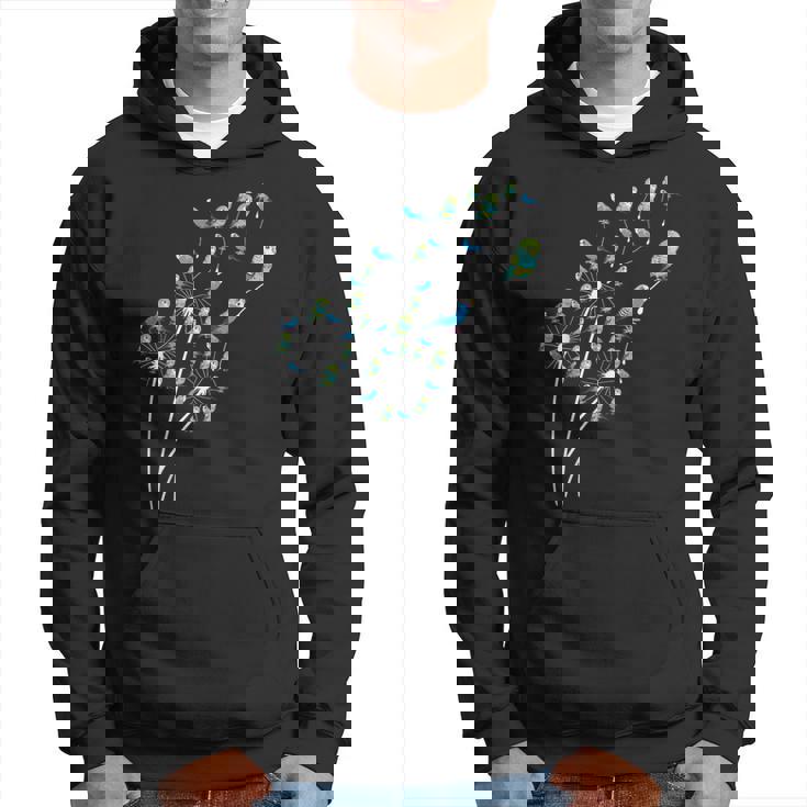 タンポポ セキセイインコの花、花セキセイインコの木 パーカー