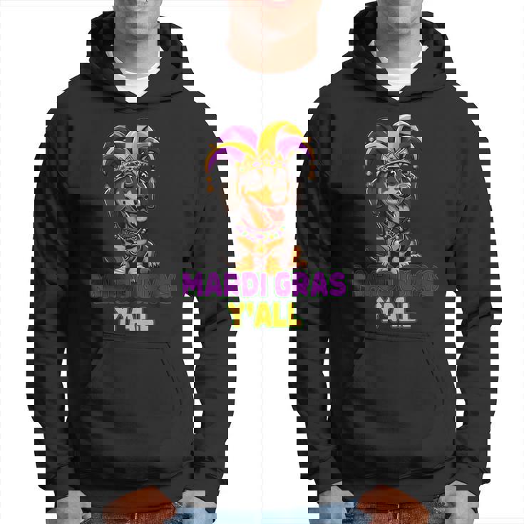 ダックスフンド 犬 マルディグラ Y'all パーカー