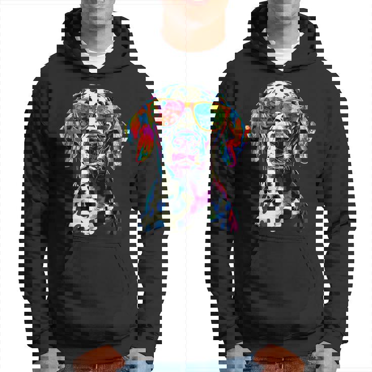 ダルメシアンとサングラスの犬 ダルメシアンが大好きです パーカー