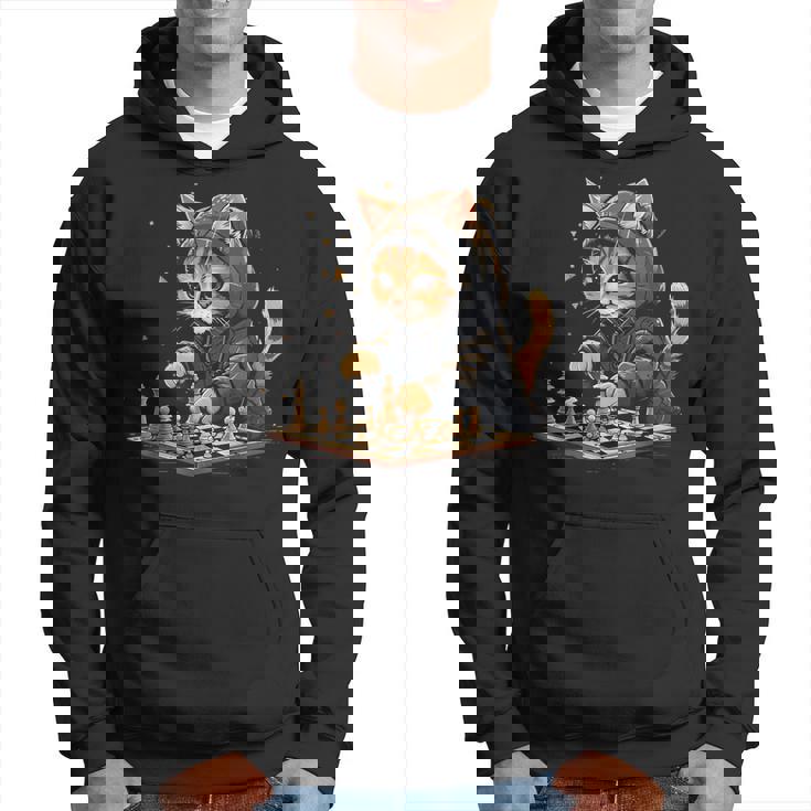 チェス メンズ レディース キッズ 猫 チェスプレイヤー パーカー