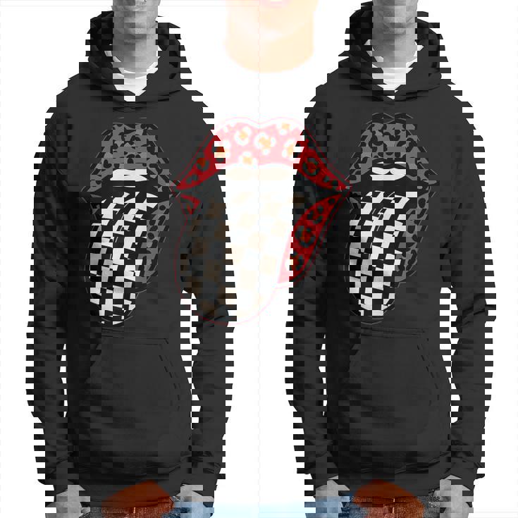 チェック 舌 赤 ヒョウ 唇 レース パーカー