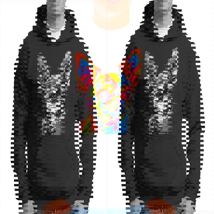 チワワ カラフル カラー ポップアート ラブ ちっちゃかわいいチワワ パーカー