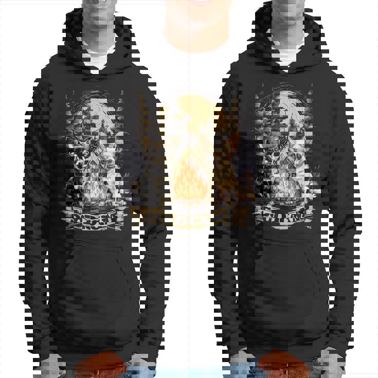 チワワ 面白いtシャツ 犬 キャンプ かわいい メンズ 子供 おもしろ 服 グッズ ネタ ソロキャンプ パーカー