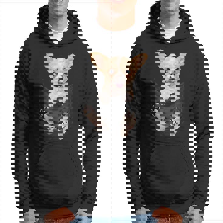 チワワ犬愛好家のためのポケットに入った面白いチワワ犬。 パーカー