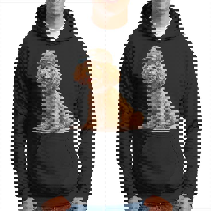 トイプードル 水彩 犬 野球帽 パーカー