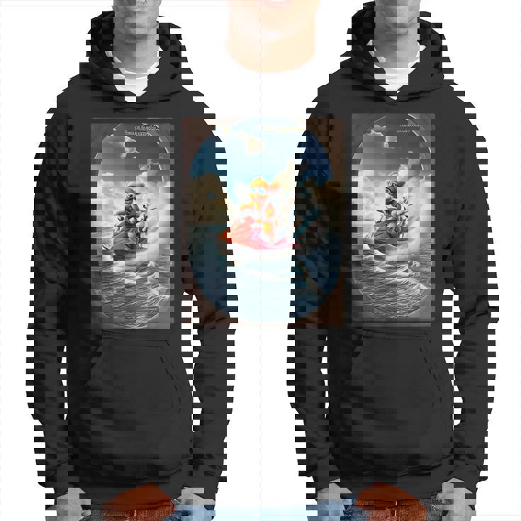 トイプードルとチワワのジェットスキー 夏の楽しいデザイン パーカー