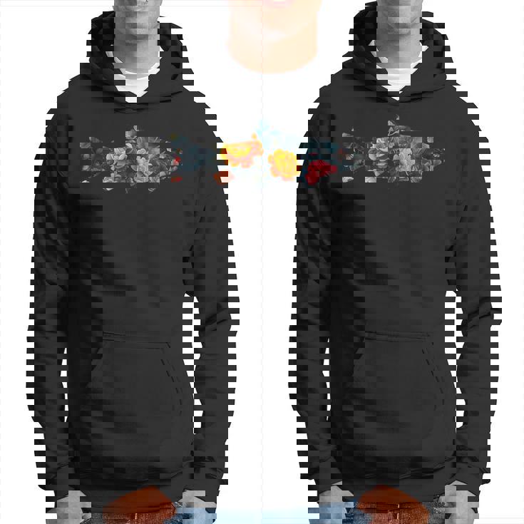 トラウトフィッシュのシルエット 花 植物 植物的 花柄 パーカー