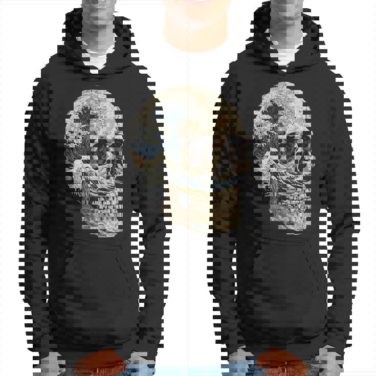 ドクロ 波 日本美術 海 パーカー