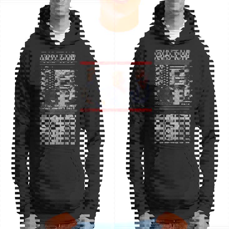 ドナルド・トランプ拳ポンプ We Fight American Flag Trump 2024 パーカー