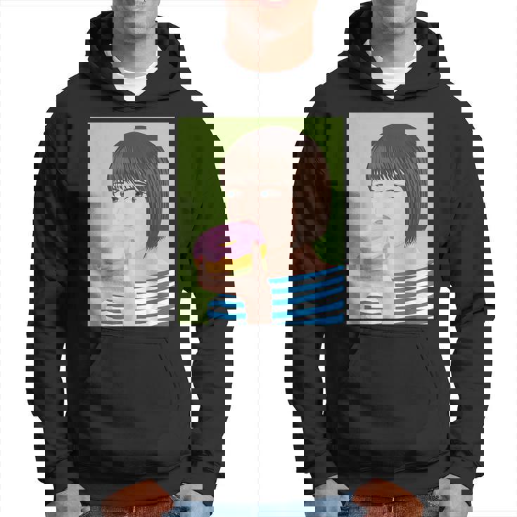 ドーナツショップ ポップアート ポートレート ロジックロックスター キュート ドーナツ ガールフレンド ドーナツ パーカー