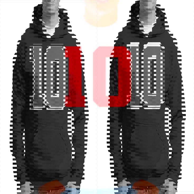 ナンバー10 スポーツジャージ 誕生日 年齢 ラッキーナンバー レッド ホワイト パーカー