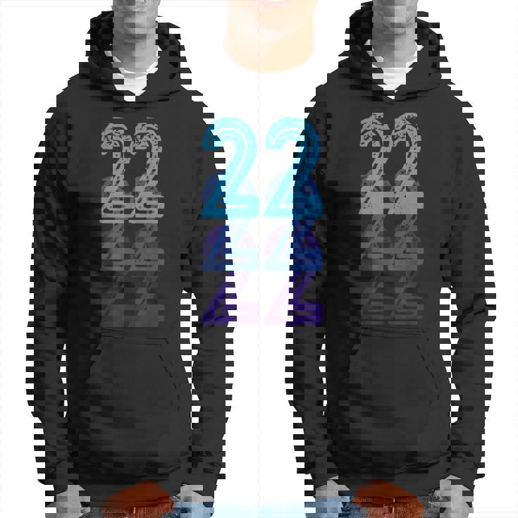 ナンバー22 ブルー ベスト クラシック カレッジスタイル 誕生日 面白い パーカー