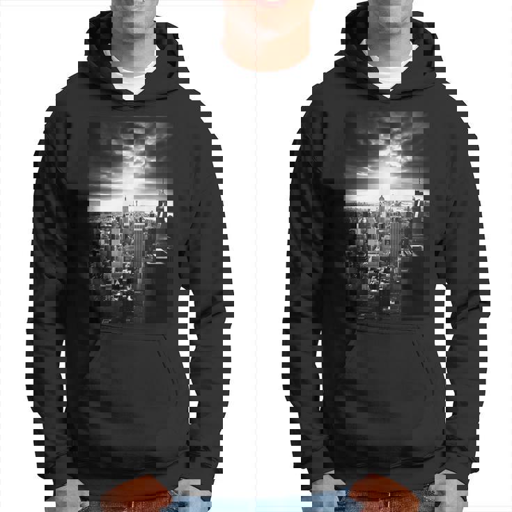 ニューヨーク市写真撮影 白黒写真 パーカー