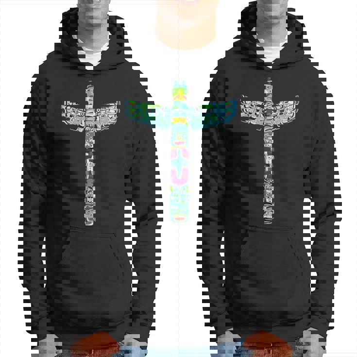 ネイティブアメリカン トーテムポール カラフル サンダーバードデザイン パーカー