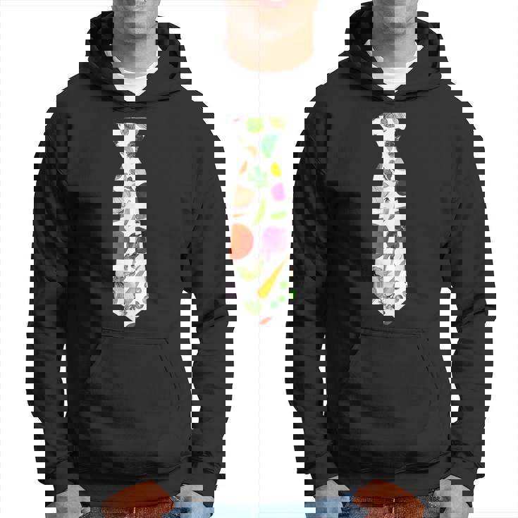 ネギニンジンと豆の柄のベジタブルタイ パーカー