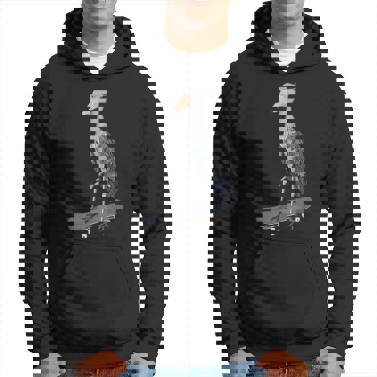 ハシビロコウ スケートボード 鳥 動物 図 バードウォッチング 贈り物 鳥類学者 生物学者 自然科学 パーカー