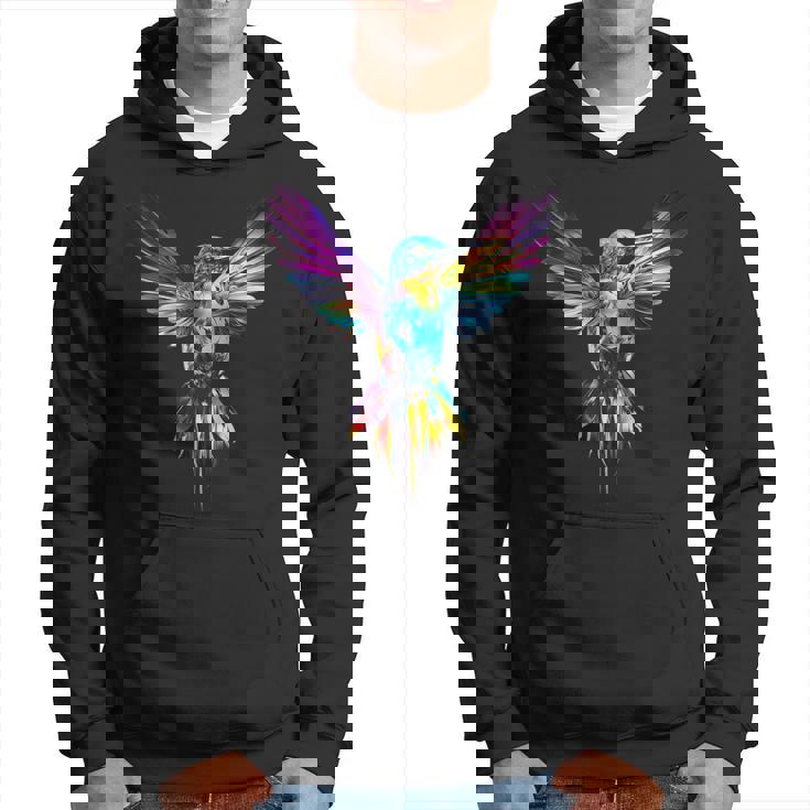 ハチドリ カラフル アート 動物 グラフィック 鳥 ハチドリ パーカー