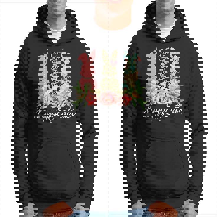 ハッピーイースター 3匹のウサギ 春のハント 卵 おもしろウサギ パーカー