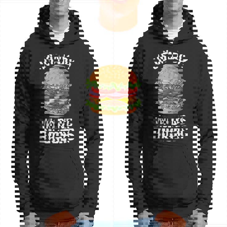 ハンバーガーが大好きな少年 おもしろハンバーガー好き パーカー