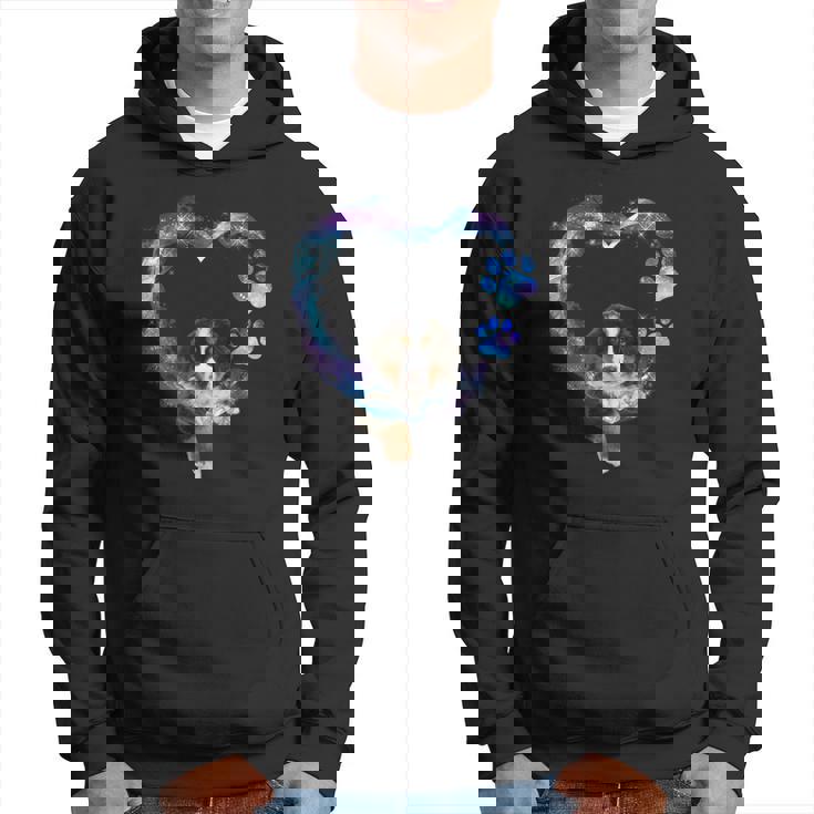 ハートの中の面白いバーニーズマウンテンドッグ パーカー