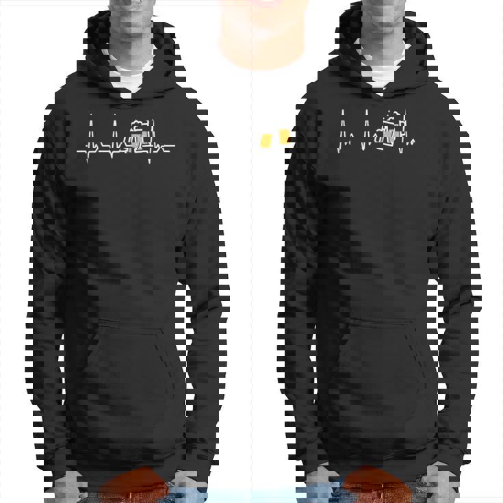 ハートビート ビール 酒好き ビール好き 飲み会好き 酒飲み ジョーク 心電図 パーカー