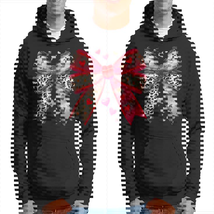 ハート付きピンクヒョウ柄リボン。 パーカー