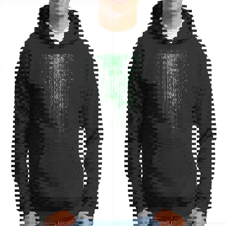 バイナリコードマトリックス グリーンデジタルサイバーパンク パーカー