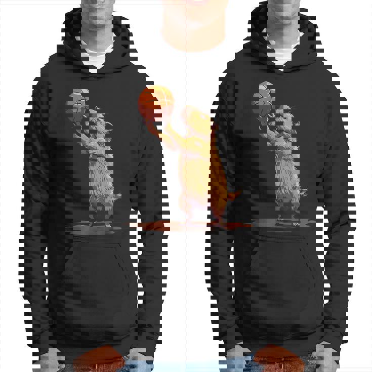 バスケットボール ドローイング バスケットボール 恋人 カピバラ 動物 アート パーカー