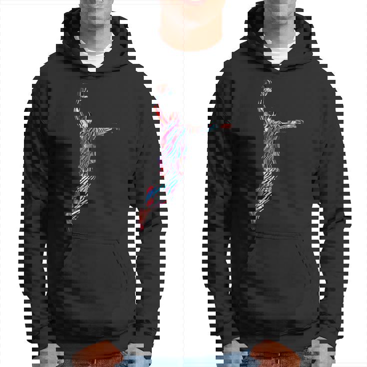 バスケットボール 選手 スラム ダンク 赤 フラクタル 抽象芸術 スポーツ パーカー