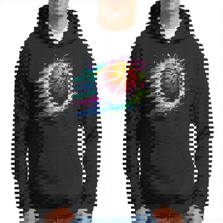 バスケットボール選手 カラフル タイダイ カラーアート スポーツ愛好家 パーカー