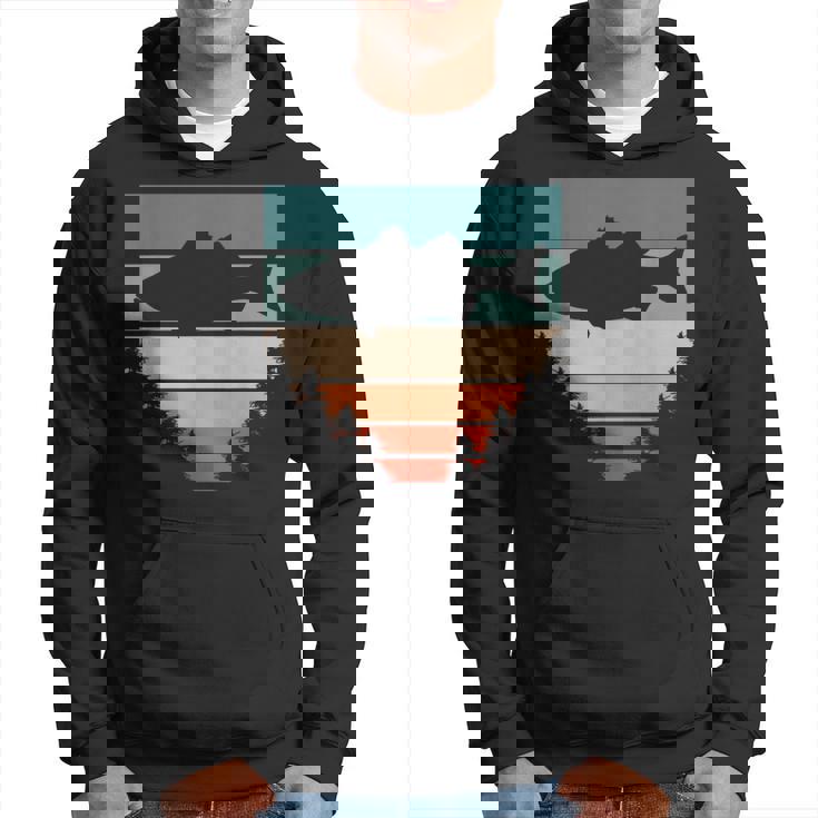 バス釣り森レトロオオクチバスフィッシャーマン パーカー